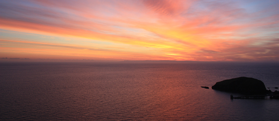 Sunrise over the ocean.